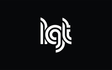 LGT Creative Unique Modern Letter Logo Design. Stylized logo featuring a unique letter design, presenting abstract minimalist aesthetics and modern appeal.
