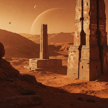 Imagens cinematogr&aacute;ficas das estruturas de Marte