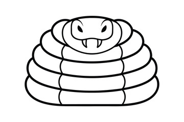 Stylized Black And White Cobra Snake Illustration Isolated On White Background Graphic Design Element Serpents Wildlife Mascot
