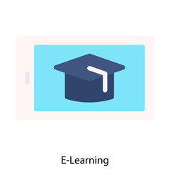 E-Learning icon single vector illustration