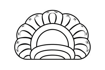 Stylized Sunflower Outline Illustration Simple Black And White Drawing Botanical Decorative Element Nature Inspired Design Element Floral Motif For Coloring Books