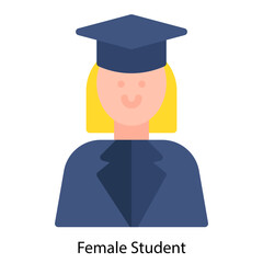 Female Student icon single vector illustration