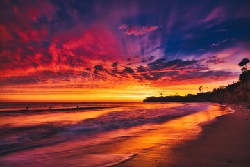 sunset on the beach