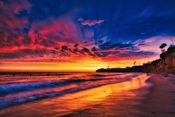 sunset on the beach
