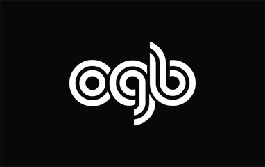 Fototapeta premium OGB Creative Unique Modern Letter Logo Design. Stylized logo featuring a unique letter design, presenting abstract minimalist aesthetics and modern appeal.