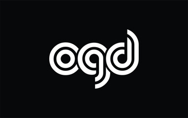 Obraz premium OGD Creative Unique Modern Letter Logo Design. Stylized logo featuring a unique letter design, presenting abstract minimalist aesthetics and modern appeal.