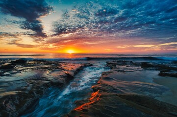 sunset over the sea