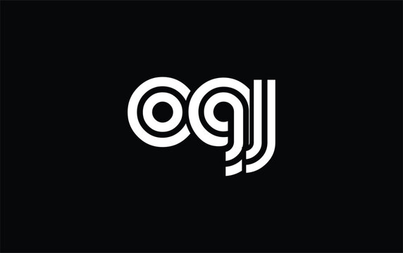 OGJ Creative Unique Modern Letter Logo Design. Stylized logo featuring a unique letter design, presenting abstract minimalist aesthetics and modern appeal.