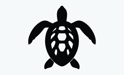Sea turtle ocean animal silhouette, sea turtle icon, vector illustration isolated on white background 