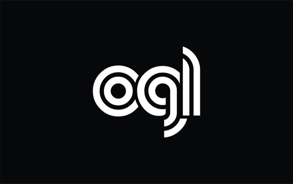 OGL Creative Unique Modern Letter Logo Design. Stylized logo featuring a unique letter design, presenting abstract minimalist aesthetics and modern appeal.