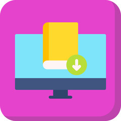 Download EBook icon single vector illustration