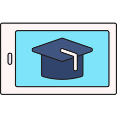 E-Learning icon single vector illustration