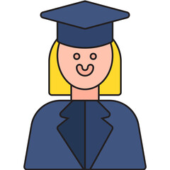 Female Student icon single vector illustration