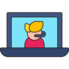 Online Counselling icon single vector illustration