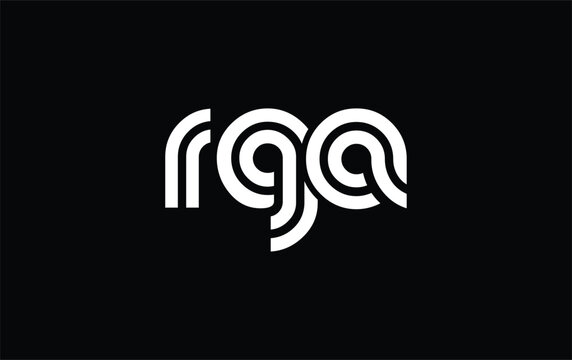 RGA Creative Unique Modern Letter Logo Design. Stylized logo featuring a unique letter design, presenting abstract minimalist aesthetics and modern appeal.