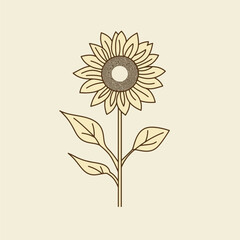 yellow sunflower vector logo design template concept in white background