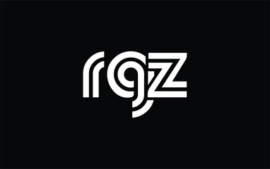 RGZ Creative Unique Modern Letter Logo Design. Stylized logo featuring a unique letter design, presenting abstract minimalist aesthetics and modern appeal.