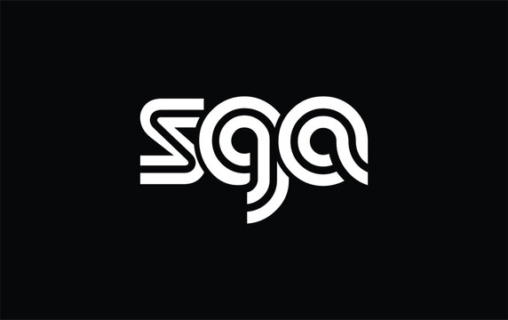 SGA Creative Unique Modern Letter Logo Design. Stylized logo featuring a unique letter design, presenting abstract minimalist aesthetics and modern appeal.