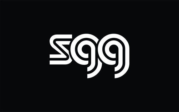 SGG Creative Unique Modern Letter Logo Design. Stylized logo featuring a unique letter design, presenting abstract minimalist aesthetics and modern appeal.