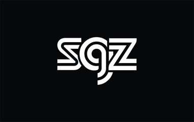 SGZ Creative Unique Modern Letter Logo Design. Stylized logo featuring a unique letter design, presenting abstract minimalist aesthetics and modern appeal.