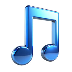 Blue music note illustration isolated on transparent background