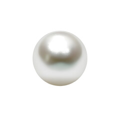 white pearl isolated on transparent background cutout , generative ai