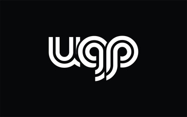 UGP Creative Unique Modern Letter Logo Design. Stylized logo featuring a unique letter design, presenting abstract minimalist aesthetics and modern appeal.