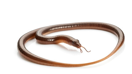 Obraz premium one earthworm isolated on white background