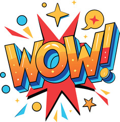 Wow! with bouncing letters Animated Stickers