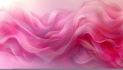 Flowing Pink Abstract Waves Background with Soft Light and Sparkles