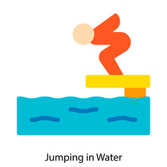 Jumping in Water icon single vector illustration