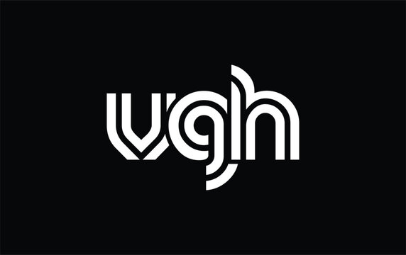 VGH Creative Unique Modern Letter Logo Design. Stylized logo featuring a unique letter design, presenting abstract minimalist aesthetics and modern appeal.