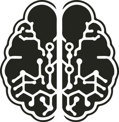Modern brain vector design with neural lines, abstract circuits, and tech-inspired style — perfect for AI, science, and innovation themes.