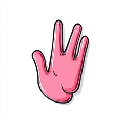 Obraz premium Pink hand glove illustration