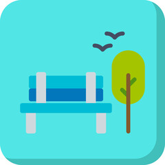 Bench in Park icon single vector illustration