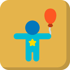 Child with Balloons icon single vector illustration