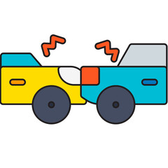 Crashing Cars icon single vector illustration