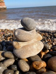 stack of stones on beach