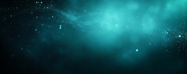 Teal blue green black color gradient background grainy texture effect dark technology abstract banner design, copy space, Generative AI