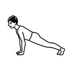 plank pose line art on white background (1).eps