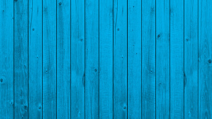 Naklejka premium Blue background wooden planks board texture.