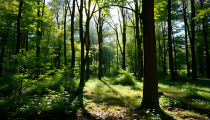 Obraz premium forest filled with lots of green trees