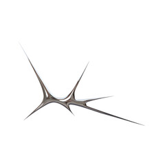 Abstract futuristic shape with sharp points and a sleek metallic finish