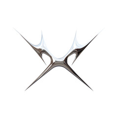 Abstract organic shape with sharp edges and fluid curves in monochrome tones