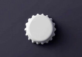 White bottle cap mockup on a dark background flat lay Blank whit,Mockup