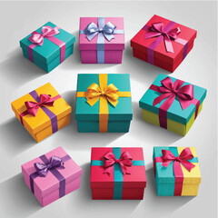 Fototapeta premium Gift boxes vector colorful. (4)