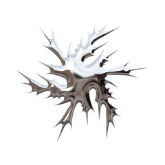 Abstract organic shape with sharp spikes and smooth surfaces in a futuristic style