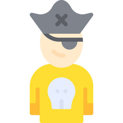 Pirate in Hat icon single vector illustration
