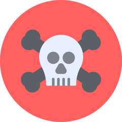 Pirate Skull II icon single vector illustration