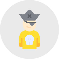 Pirate in Hat icon single vector illustration